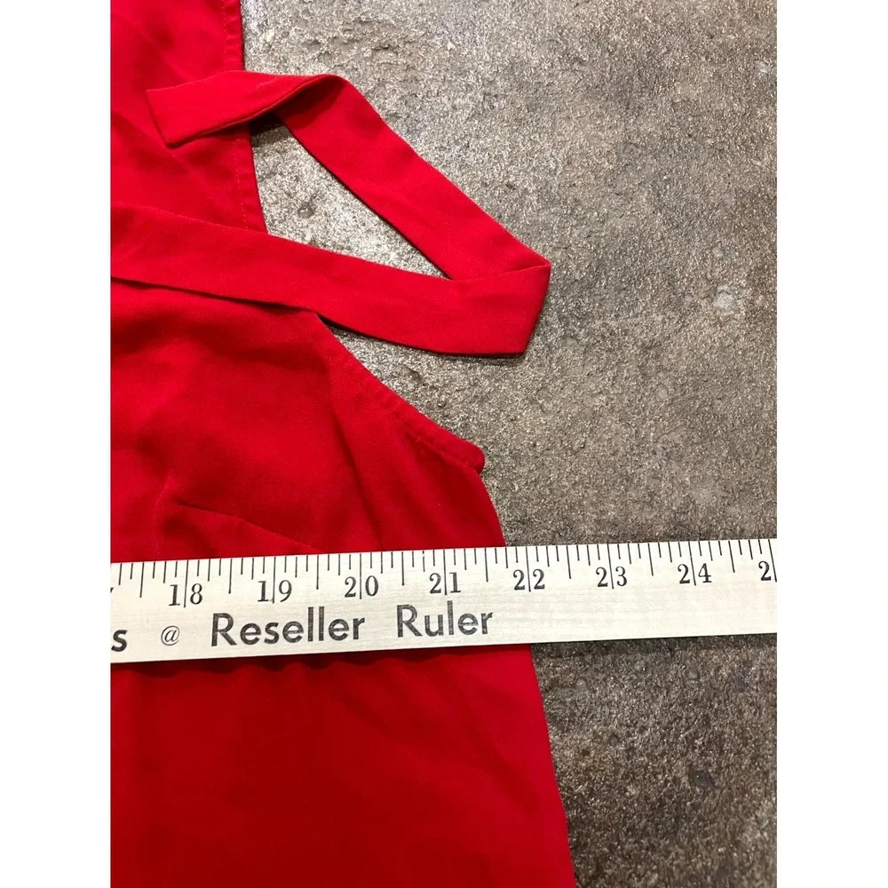 Michael Kors Top‎ Women XL Red Side Slit Lace Up Gold Grommet Sleeveless Classic